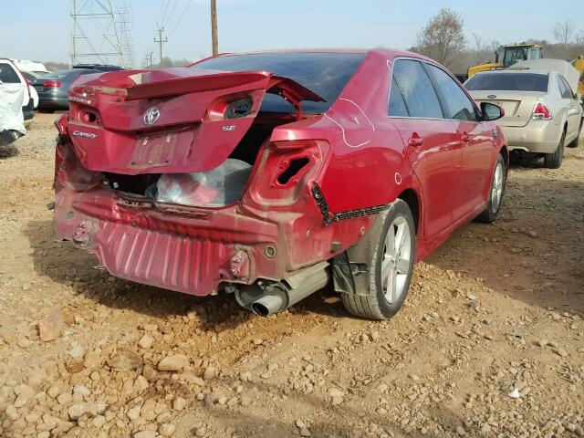 4T1BF1FK7CU636008 - 2012 TOYOTA CAMRY BASE RED photo 4