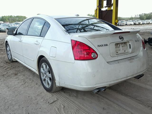 1N4BA41E28C825545 - 2008 NISSAN MAXIMA SE WHITE photo 3