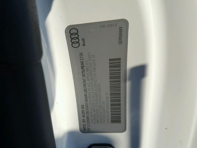 WAUVGAFH3DN005879 - 2013 AUDI S5 PRESTIG WHITE photo 10