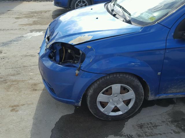 KL1TD56E69B302242 - 2009 CHEVROLET AVEO LS BLUE photo 9