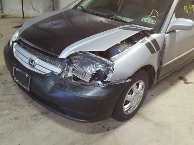JHMES16201S010529 - 2001 HONDA CIVIC DX GRAY photo 9