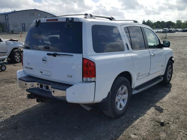 5N1AA08B65N733327 - 2005 NISSAN ARMADA SE WHITE photo 4