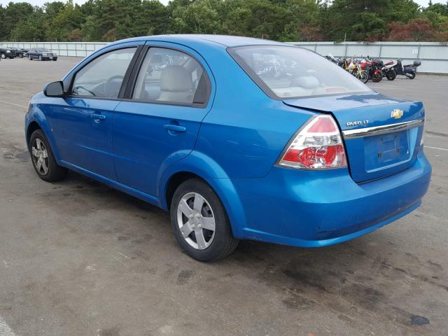 KL1TD56E49B342965 - 2009 CHEVROLET AVEO LS BLUE photo 3