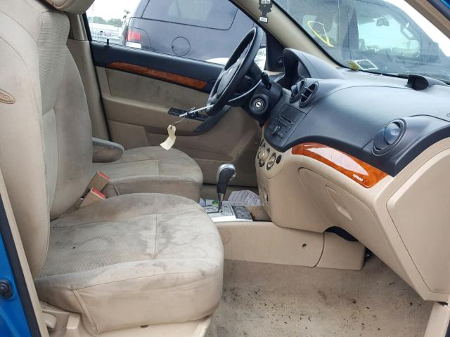 KL1TD56E49B342965 - 2009 CHEVROLET AVEO LS BLUE photo 5