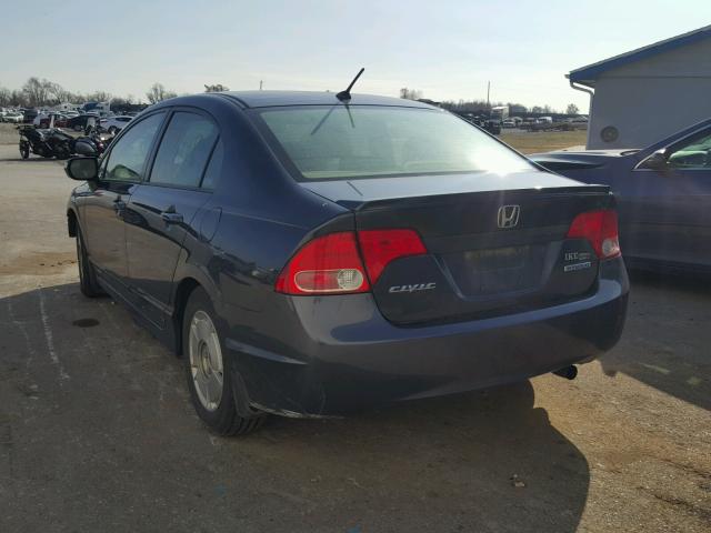 JHMFA36206S012386 - 2006 HONDA CIVIC HYBR BLUE photo 3