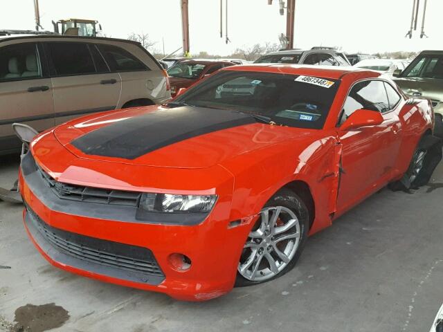 2G1FB1E30F9284878 - 2015 CHEVROLET CAMARO LS RED photo 2