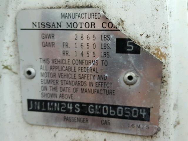 JN1MN24S7GM060504 - 1986 NISSAN PULSAR NX WHITE photo 10