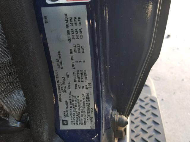 1GCKTCDE6A8128074 - 2010 CHEVROLET COLORADO L BLUE photo 10