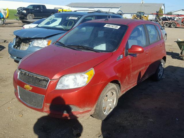 KL1TD6DE9AB051178 - 2010 CHEVROLET AVEO LS RED photo 2