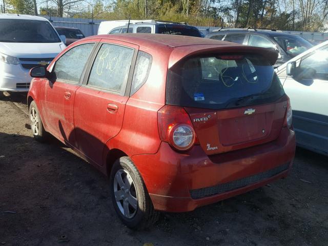 KL1TD6DE9AB051178 - 2010 CHEVROLET AVEO LS RED photo 3