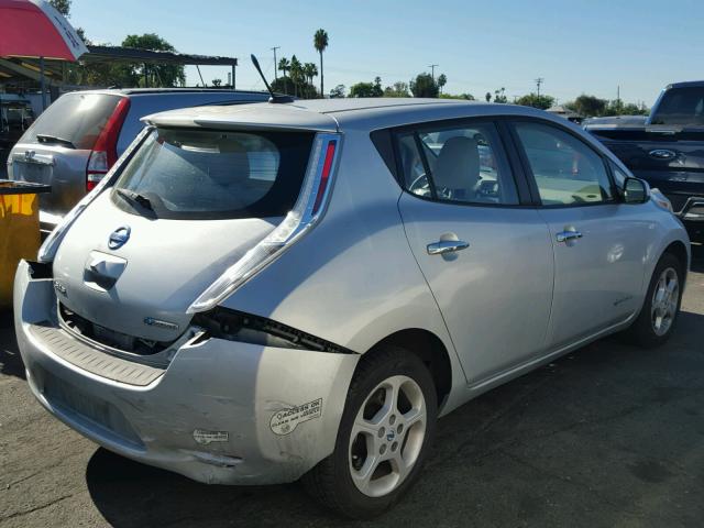 JN1AZ0CP0BT007554 - 2011 NISSAN LEAF SV SILVER photo 4