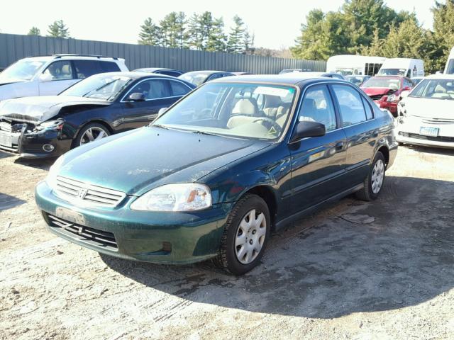 JHMEJ6674YS010443 - 2000 HONDA CIVIC LX GREEN photo 2