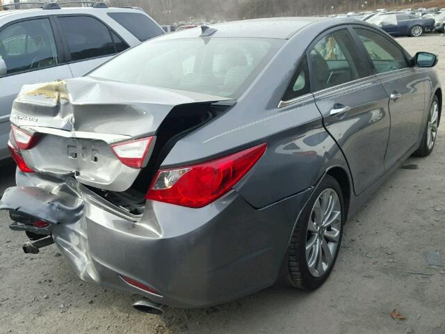 5NPEC4AC1DH642586 - 2013 HYUNDAI SONATA SE GRAY photo 4