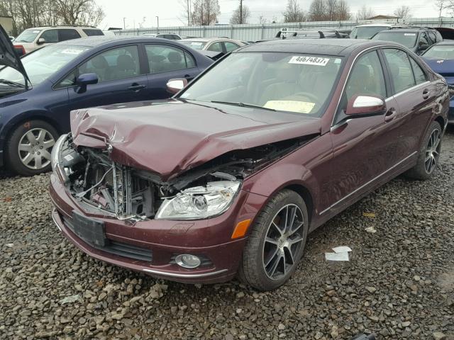 WDDGF81X48F153485 - 2008 MERCEDES-BENZ C 300 4MAT BURGUNDY photo 2