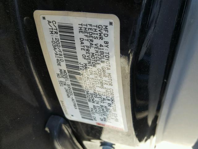 JT2BG22K0X0340296 - 1999 TOYOTA CAMRY LE BLACK photo 10