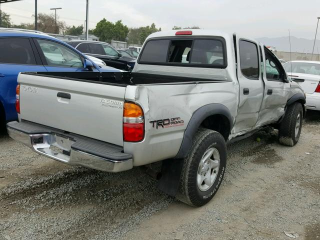 5TEGN92N83Z197906 - 2003 TOYOTA TACOMA DOU SILVER photo 4