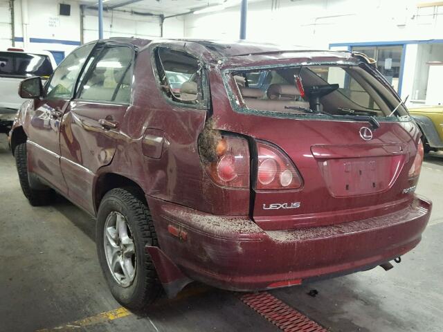 JT6HF10U1Y0161955 - 2000 LEXUS RX 300 RED photo 3