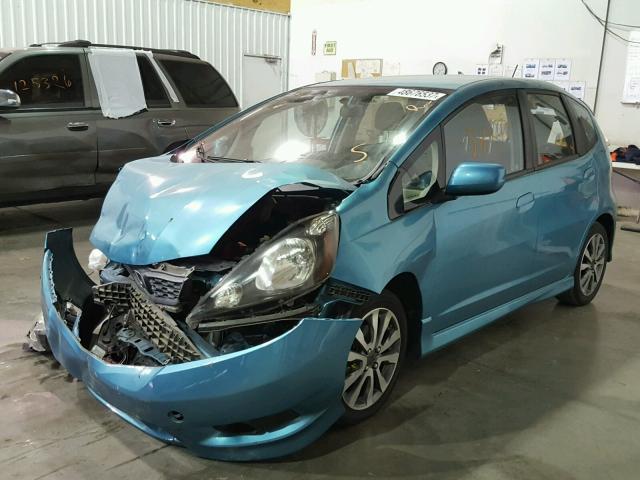 JHMGE8H53CC003345 - 2012 HONDA FIT SPORT TEAL photo 2