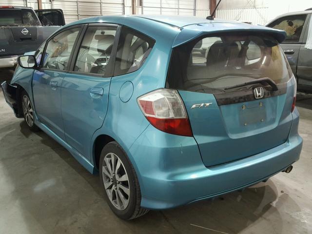 JHMGE8H53CC003345 - 2012 HONDA FIT SPORT TEAL photo 3