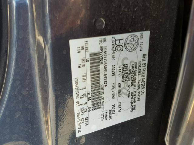 1FMFU18585LA51879 - 2005 FORD EXPEDITION BLUE photo 10