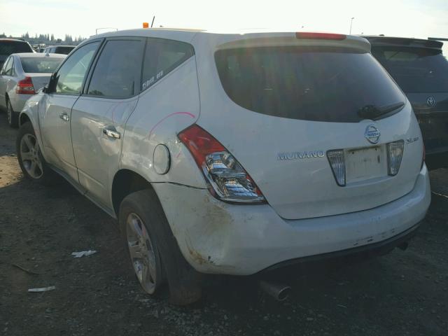 JN8AZ08W44W314048 - 2004 NISSAN MURANO SL WHITE photo 3