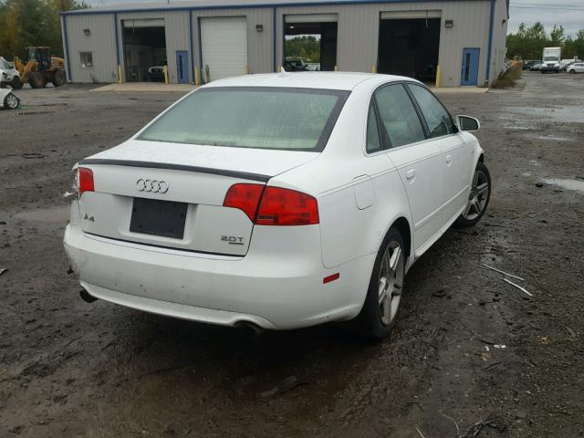 WAUDF78E08A049016 - 2008 AUDI A4 2.0T QU WHITE photo 4