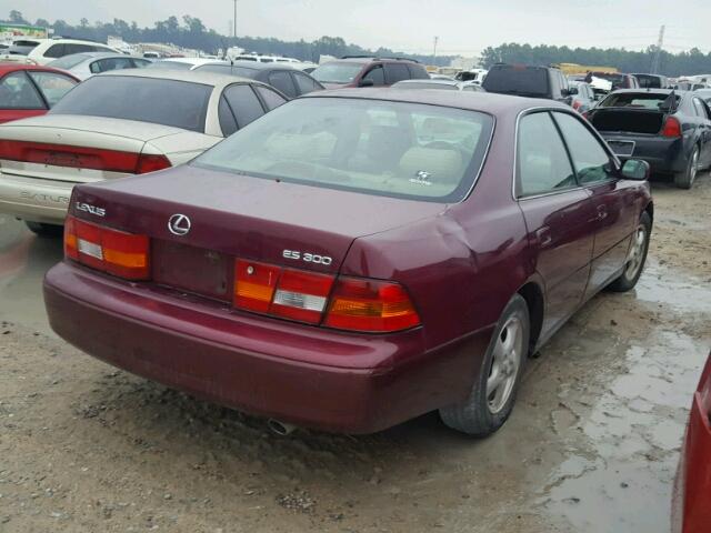 JT8BF28G9W5034808 - 1998 LEXUS ES 300 BURGUNDY photo 4