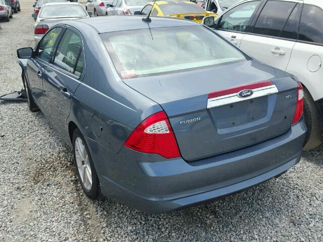 3FAHP0JA5CR447178 - 2012 FORD FUSION SEL BLUE photo 3