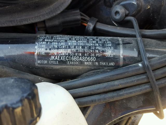 JKAEXEC16BDA80660 - 2011 KAWASAKI EX650 C 黑色 照片 10