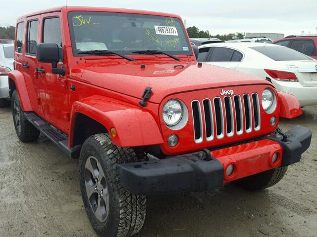 1C4HJWEG2GL297094 - 2016 JEEP WRANGLER U RED photo 1