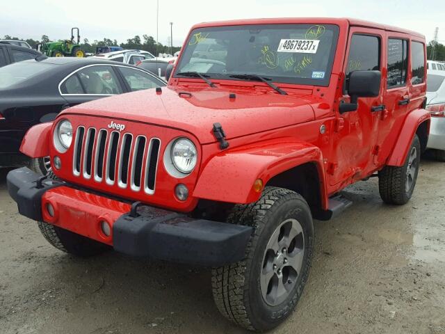 1C4HJWEG2GL297094 - 2016 JEEP WRANGLER U RED photo 2