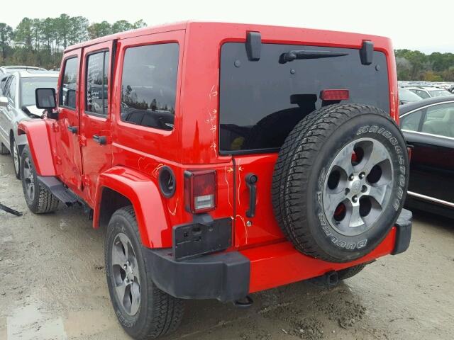 1C4HJWEG2GL297094 - 2016 JEEP WRANGLER U RED photo 3