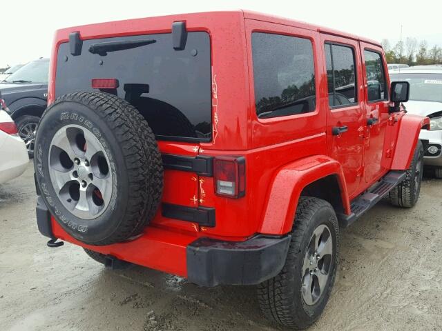 1C4HJWEG2GL297094 - 2016 JEEP WRANGLER U RED photo 4