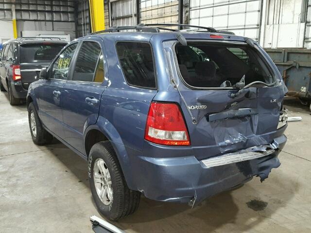 KNDJC733835086739 - 2003 KIA SORENTO EX BLUE photo 3