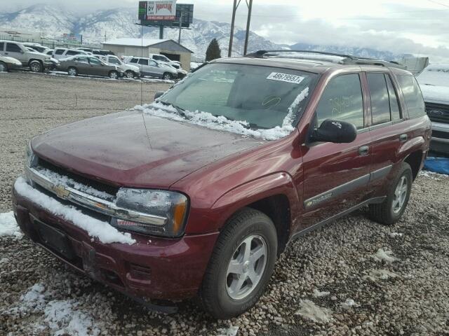 1GNDT13S642384024 - 2004 CHEVROLET TRAILBLAZE BURGUNDY photo 2