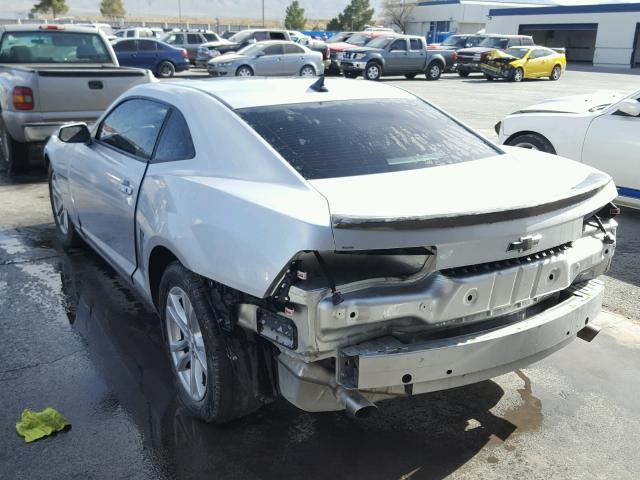 2G1FB1E30D9210308 - 2013 CHEVROLET CAMARO LT SILVER photo 3