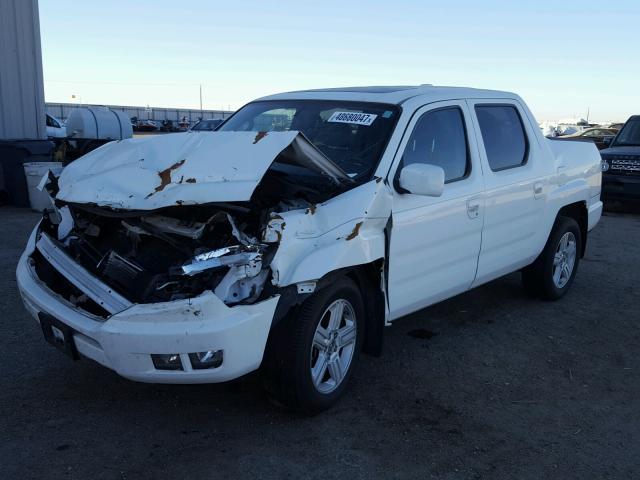 5FPYK1F55EB002428 - 2014 HONDA RIDGELINE WHITE photo 2