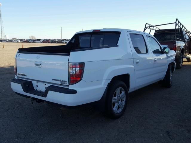 5FPYK1F55EB002428 - 2014 HONDA RIDGELINE WHITE photo 4