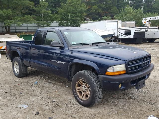 1B7GG22X31S296573 - 2001 DODGE DAKOTA BLUE photo 1