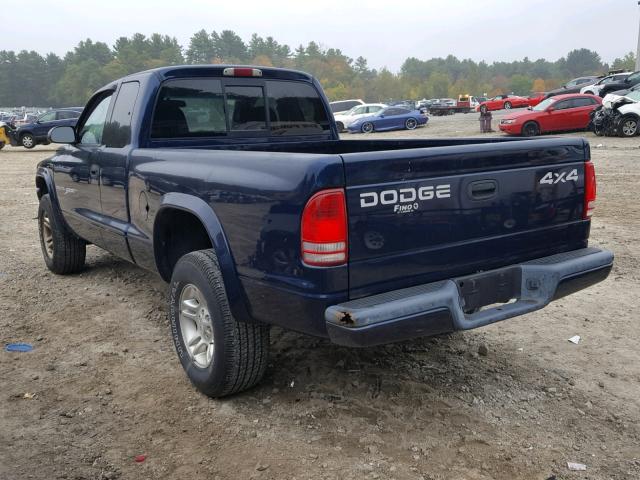 1B7GG22X31S296573 - 2001 DODGE DAKOTA BLUE photo 3