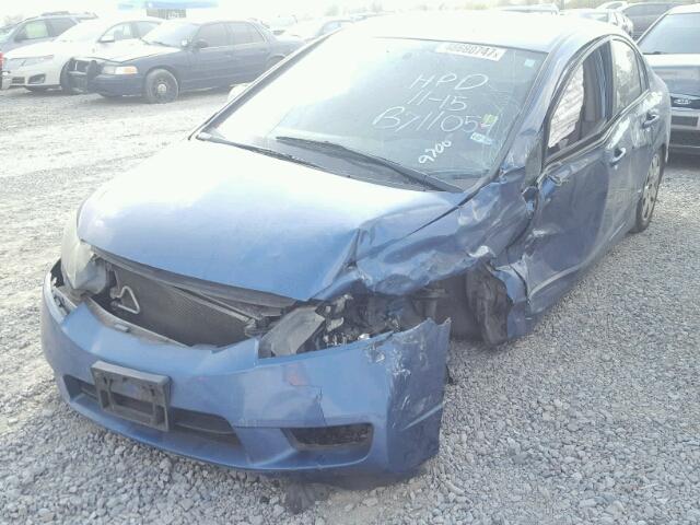 19XFA1F56AE049700 - 2010 HONDA CIVIC LX BLUE photo 2