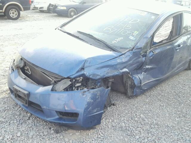 19XFA1F56AE049700 - 2010 HONDA CIVIC LX BLUE photo 9