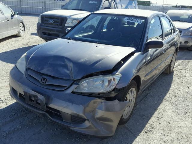 2HGES16604H604507 - 2004 HONDA CIVIC LX GRAY photo 2