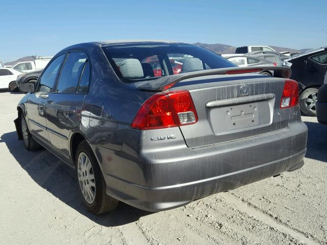 2HGES16604H604507 - 2004 HONDA CIVIC LX GRAY photo 3