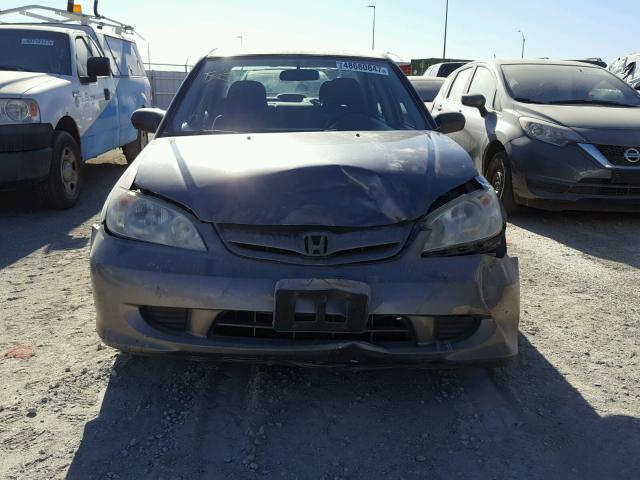 2HGES16604H604507 - 2004 HONDA CIVIC LX GRAY photo 9