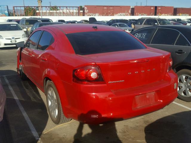 1C3CDZAB0DN567277 - 2013 DODGE AVENGER SE RED photo 3