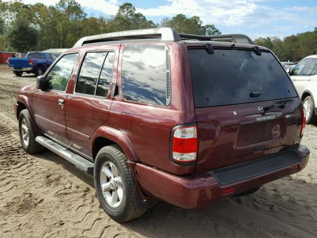 JN8DR09X44W801478 - 2004 NISSAN PATHFINDER MAROON photo 3