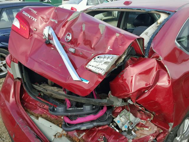 3N1AB7AP4DL688647 - 2013 NISSAN SENTRA S RED photo 9