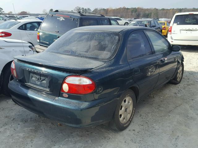 KNAFB121815082030 - 2001 KIA SEPHIA BAS GREEN photo 4