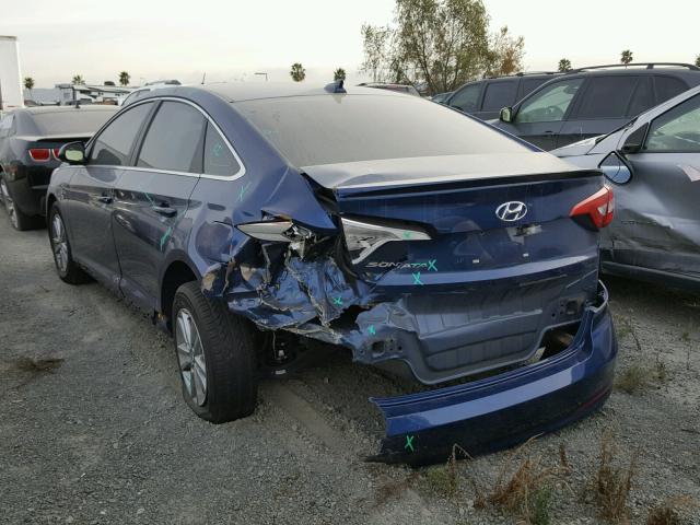 5NPE24AF0FH059474 - 2015 HYUNDAI SONATA SE BLUE photo 3